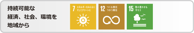 持続可能な経済、社会、環境を地域から
